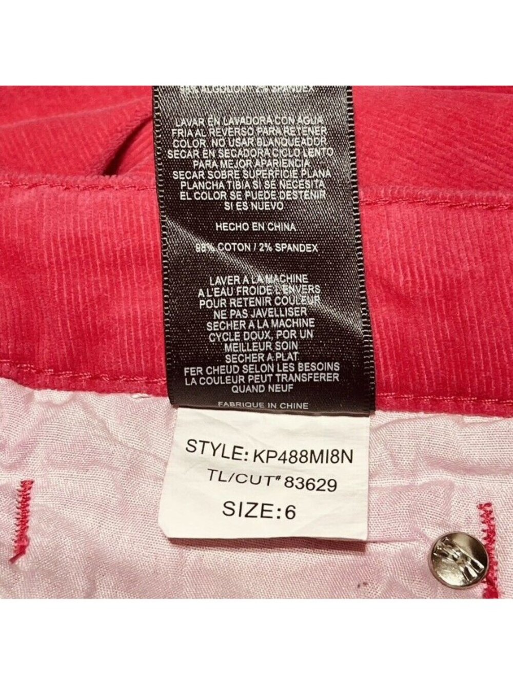 KUT from the Kloth Womens Red Corduroy Pants Size 6 - Picture 10 of 12